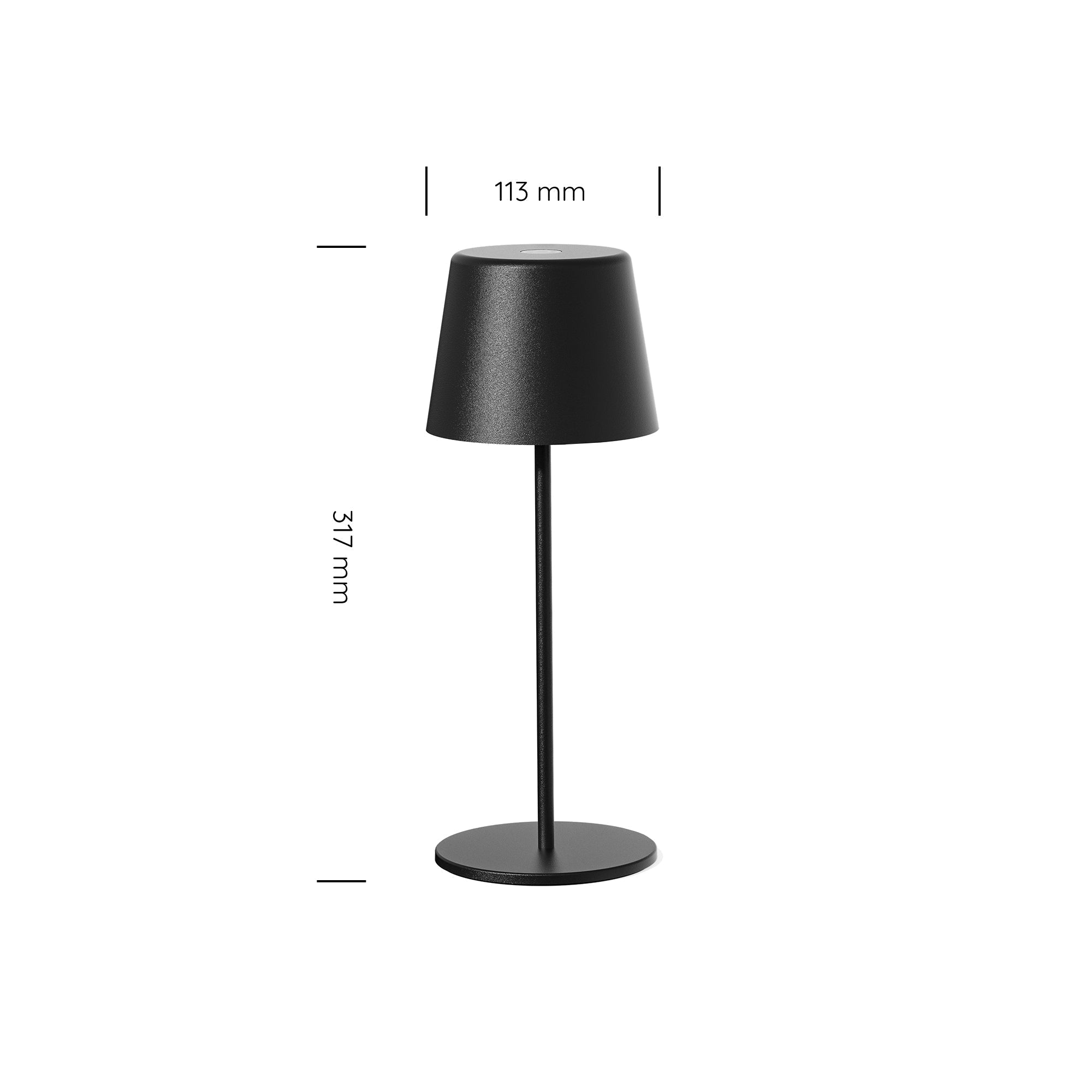 Paola 300 Rechargeable Cordless Table Lamp Matte Black (Lampa LED)